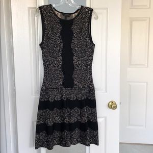 BCBG black print lace stretch dress